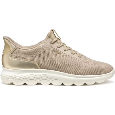 GEOX SPHERICA PLUS DAMES Sneakers - LICHT TAUPE/LICHT GOUD - Maat 36
