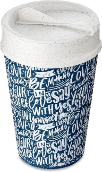 Dubbelwandige Koffiebeker met Deksel, 0.4 L, Organic, Love Letters - Koziol | Iso To Go
