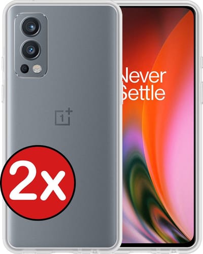 Hoesje - 2 Stuks - Geschikt voor OnePlus Nord 2 - Sterk & Shockproof - Telefoonhoes - Back Cover - Case Siliconen - Telefoon Hoes - Transparant