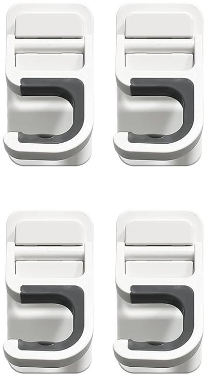 Wandgemonteerde bezemhouder - Bezemhoudersysteem - Dweilhouder - Boren niet nodig - Zelfklevende dweilhouder - Gereedschapshouder - 4-pack bezem- en dweilhouder - Zelfklevend - Antislip wandgemonteerde bezem- en dweilhaak - Voor badkamer, keuke