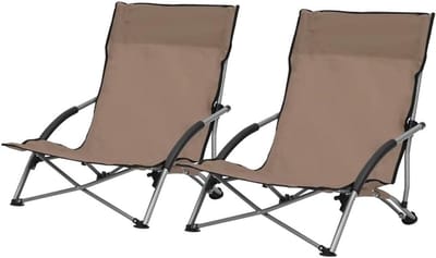 Strandstoel Set - Vouwstoelen Tuin - Ontspannen Buiten - Ruimtebesparend Ontwerp - 2 stuks - Taupe