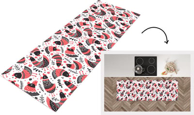 Keukenloper - Loper keuken - Vogel - Kip - Patroon - 150x50 cm - Keukenloper vinyl