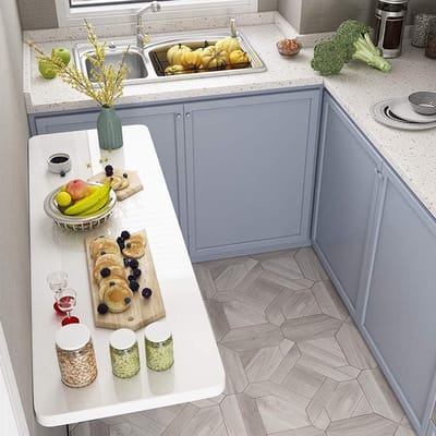 Opvouwbare Wandtafel - Klaptafel Bureau - Ruimte Besparen - Stabiele Stalen Beugel - Max 50 kg - Wit