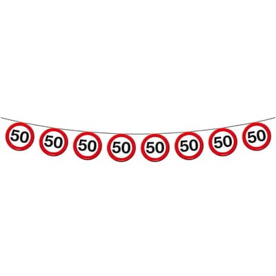 Folat Slinger - 50 jaar - stopborden - 10 meter - papier - 50e verjaardag versiering - Abraham - Sarah - jubileum feestartikelen