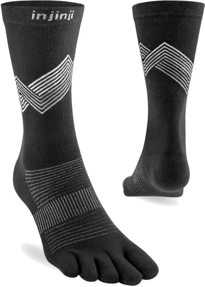 Injinji Run Lightweight Crew Coolmax teensokken - Zwart - 37-40