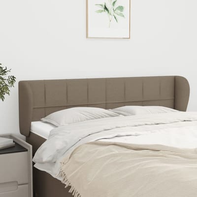 vidaXL - Hoofdbord - met - randen - 147x23x78/88 - cm - stof - taupe