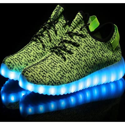 Led-oplichtende schoenen Casual verlichting Sneakers Mannen Lichtgevende schoenen voor vrouwen Man USB-oplader Gloeiende sneakers Verlicht 46 groen
