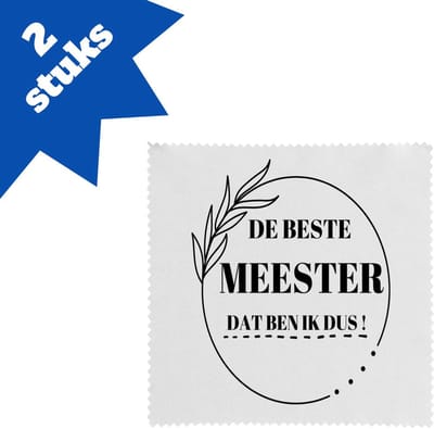 Akyol - beste meester dat ben ik dus brillendoekjes - Meester - leraar - collega's - verjaardag - afscheidscadeau - geschenk - leuke cadeau - kado - 17,8 bij 17,8 cm - 2 stuks