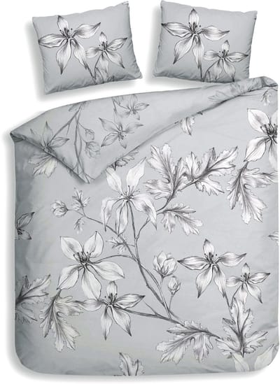Heckett Lane Dekbedovertrek Katoen Satijn Ketill - grey 200x200/220cm