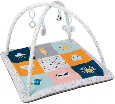 Eurekakids Babygym met Extra Dik Speelkleed (3 cm) - Babykleed met Verschillende Texturen - Met Boog