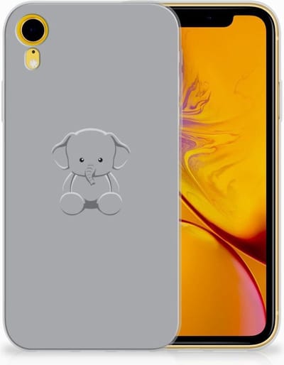 Apple iPhone Xr Telefoonhoesje met Naam Grijs Baby Olifant