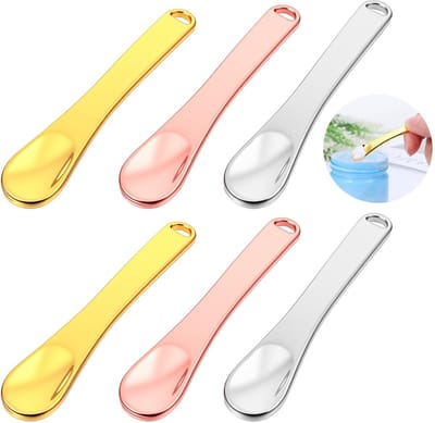 Dailygoods- Cosmetische Spatel Set - 6 Stuks - Mini Make-up Spatel/Beauty Spoon - Goud/Zilver/Rose Goud - Herbruikbaar - Huidverzorging/Gezichtscrème - Beautylepel