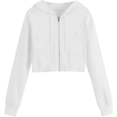 Miso Dames/Dames Relaxed Fit Crop Hoodie (Wit)