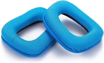 Vervangende Oorkussens van Mesh Stof voor Logitech G930 G430 G432 G332 G35 F450 Hoofdtelefoons - Comfortabele Earcups en Reparatie Onderdelen (Blauw)