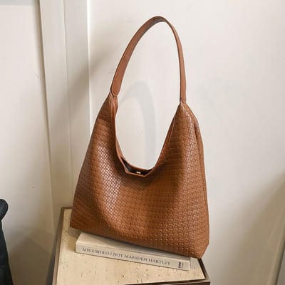 Grote Tas voor Vrouwen Retro Nieuw Veelzijdig Eénschouder Onderarmtas Grote Capaciteit, High-end Gevoel Pendel Draagtas gray