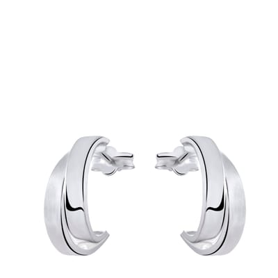 Lucardi Dames Oorringen mat/glans - Oorbellen - Cadeau - Echt Zilver - Zilverkleurig