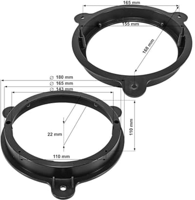 Luidspreker Ringen Adapter voor Renault, Nissan, Dacia en Smart - Compatibel met 165mm Speakers