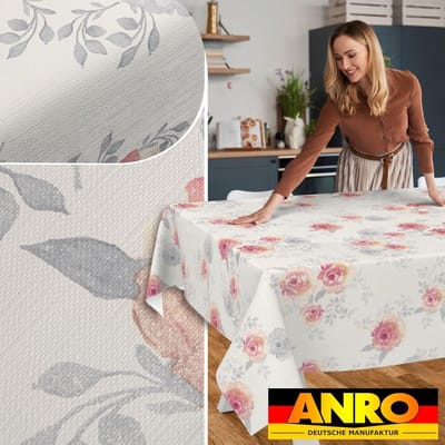 Wasdoek tafelkleed - Afwasbaar kleed - Tafel beschermen - Waterafstotend materiaal - 350 x 140 cm - Rozenprint