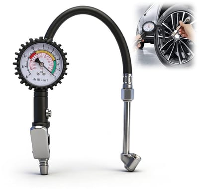 Digitale bandenpomp - Luchtdrukmeter banden - Bandenspanning controleren - Hoge precisie meting - 0-200 psi - Metaal