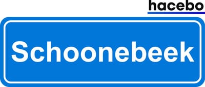 Hacebo - Plaatsnaam Sticker - 29x10 CM - Schoonebeek sticker - Verkeersborden sticker - grappige cadeaus - Schoonebeek