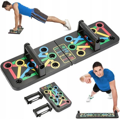 Opvouwbaar Push-up Board - Fitnessapparaat Trainingsbord - Full-body Training - Kleurgecodeerde Spiergroepen - 62 x 18 cm - Patroon 1