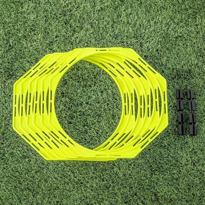 Agility Trainingsringen - Sport Oefenringen - Snelheid Verbeteren - Vlak Ontwerp - 42 cm Diameter - Fluorescent Geel