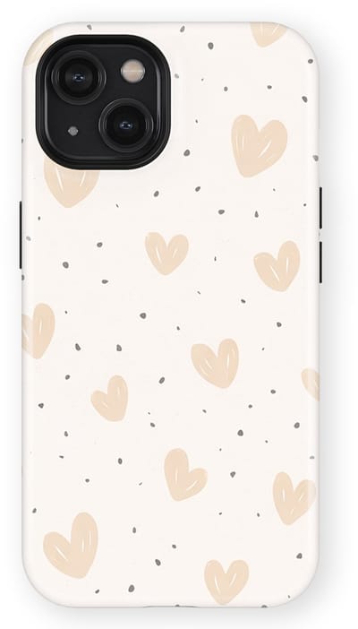 Tough Hoesje met Hartjes geschikt voor iPhone 14 | Little Love Tough Case Geschikt voor Mag | Hartjes Print Backcover geschikt voor iPhone 14 Calm Hearts
