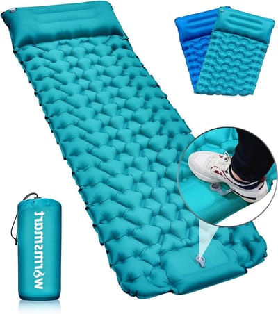 Luchtbed Zelfopblazende campingmat - verbreed en dikker - slaapkussen met ingebouwde pomp - compact en lichtgewicht - draagbaar opblaasbaar slaapmatras - buitenrugzak wandelen