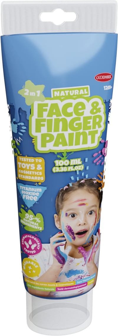 Natural Face & Fingerpaint 100ml tube Blauw Verven en kleuren