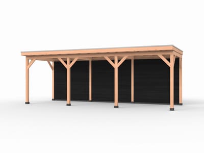 Douglas overkapping, 750 x 250, met zwarte achterwand, Westwood Comfort Plus