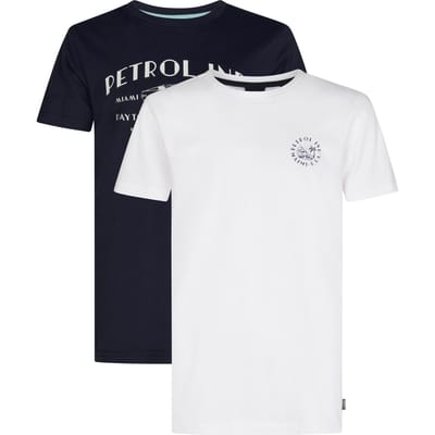 Petrol Industries Jongens T-shirt 2-Pack - Jongenskleding Multipack van 2 stuks - Kinderen - Kinderkleding - Ronde Hals - Print - Katoen - Korte Mouwen - - Maat 104