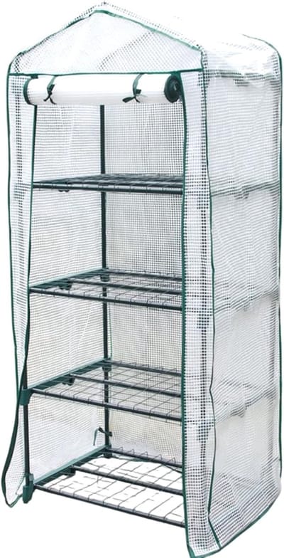 Kasafdekking Vervanging - Plantentent Cover - Planten Beschermen - UV-bestendig PVC - 35 x 20 x 8 cm - Wit
