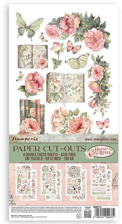 Stamperia - House of Roses 6x12 Inch Paper Cut-outs (4pcs) (SBBCT11)
