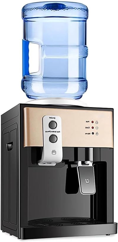 Waterkoeler Dispenser - Warm Koud Water - Direct Hydratatie - Compact Aanrecht Model - 18.9 Liter - Zwart