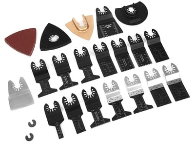 Oscillerende Zaagbladen - Multitool Bladen - Hout Kunststof Zagen - Precisie Lengtemarkeringen - 26 Delige Set - Zilverkleurig