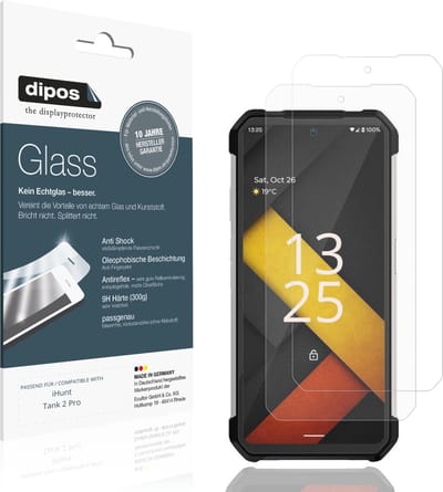 dipos – 2x Matte Pantserfolie geschikt voor iHunt Tank 2 Pro | 9H Screenprotector