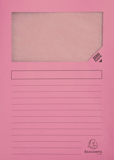 Exacompta SUPER Pak van 100 venstermappen - 160g/m2 - 22x31cm - - Roze - 50156E