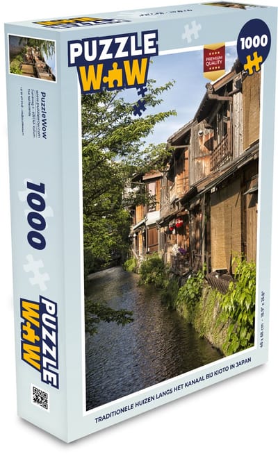 Puzzel Traditionele huizen langs het kanaal bij Kioto in Japan - Legpuzzel - Puzzel 1000 stukjes volwassenen