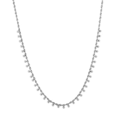 Bijoutheek Collier Gedraaid Kleine Balls Zilver