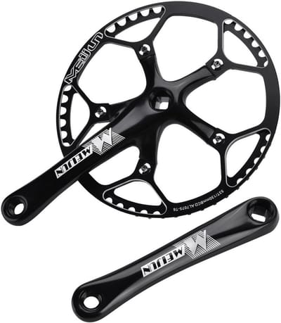 Crankstel voor Mountainbike - 53T Singlespeed - Lichtgewicht Aluminium - Zwart - Crankset Accessoires - Duurzaam en Betrouwbaar - Geschik...