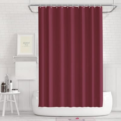 Anti-Mould Douchegordijn 180x180 cm - Waterdicht, Wasbaar en Geschikt voor Bad en Douche - Donkerrood PEVA met 12 Ringen