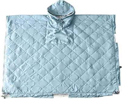 Campingdeken Poncho - Kampeerdeken Slaapzak - Buiten Overnachten - Waterafstotend - 230 x 14 cm - Lichtblauw