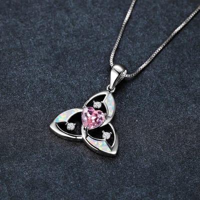 Nieuwe Roségoud Roze Drie Blad Bloem Hanger Ketting Elegant en High End Sieraden gray