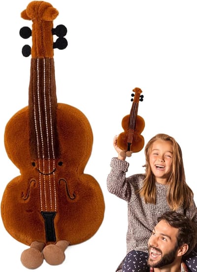 Muziekinstrument Pluche - Gitaar Viool Pop - Decoratie Cadeau - Zacht Gevuld Speelgoed - 30 cm Hoog - Meerkleurig