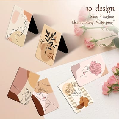 Viwado® Magnetische Boekenleggers 10x – Bloemen Design – Sterke Bladwijzers voor Boeken, Planners & Cadeau Idee