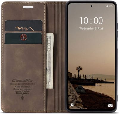 CaseMe 013 Xiaomi Redmi Note 12 Hoesje Book Case met Pasjeshouder Coffee
