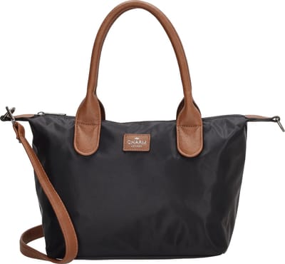 Charm London Buckingham Handtas Dames - Schoudertas met verstelbare en afneembare schouderband - Tas van Nylon en Polyester - Zwart