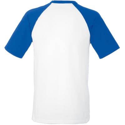 Fruit Of The Loom Heren baseballshirt met korte mouwen (Wit/Royaal Blauw)