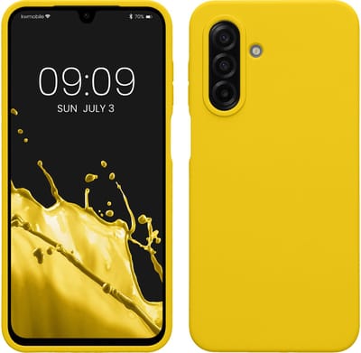 kwmobile telefoonhoesje geschikt voor Samsung Galaxy A17 4G / 5G - Hoesje met siliconen coating - Smartphone case in stralend geel
