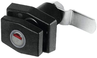 Drukslot serviceluik zwart/wit rechthoekig zonder cilinder (pushlock) - zwart